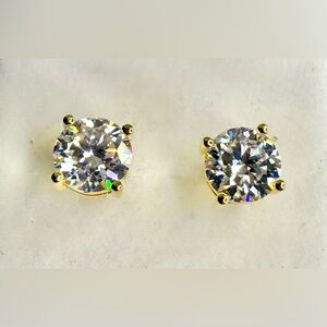 Gold Sterling Silver Moissanite Earrings